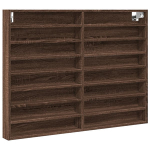 vidaXL Vitrine Cabinet Brown Oak 100x8.5x75 cm Engineered Wood