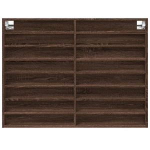 vidaXL Vitrine Cabinet Brown Oak 100x8.5x75 cm Engineered Wood