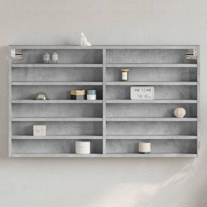 vidaXL Vitrine Cabinet Concrete Grey 100x8.5x58 cm Engineered Wood