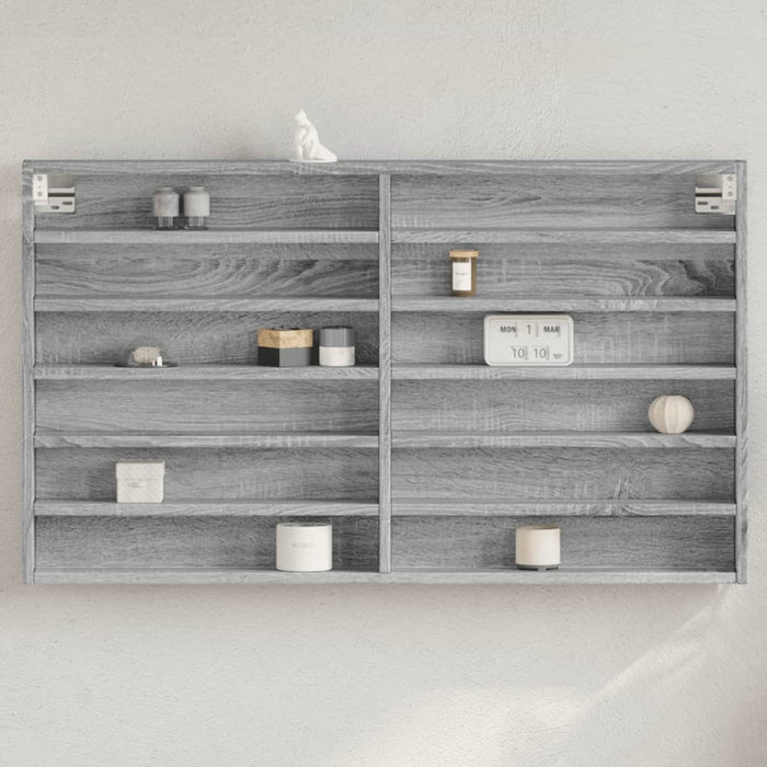 vidaXL Vitrine Cabinet Grey Sonoma 100x8.5x58 cm Engineered Wood