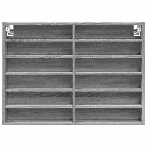 vidaXL Vitrine Cabinet Grey Sonoma 80x8.5x58 cm Engineered Wood