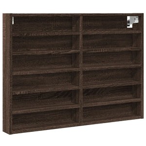 vidaXL Vitrine Cabinet Brown Oak 80x8.5x58 cm Engineered Wood