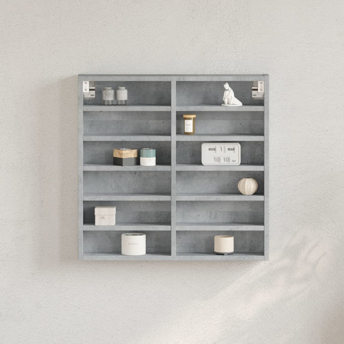 vidaXL Vitrine Cabinet Concrete Grey 60x8.5x58 cm Engineered Wood