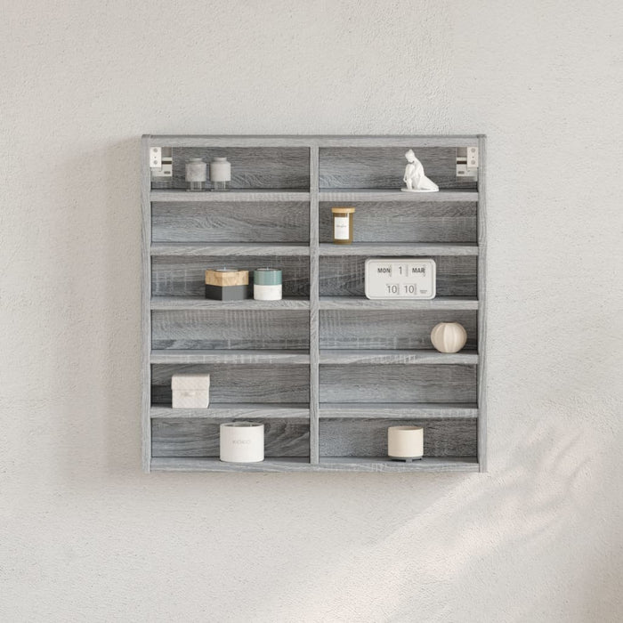 vidaXL Vitrine Cabinet Grey Sonoma 60x8.5x58 cm Engineered Wood