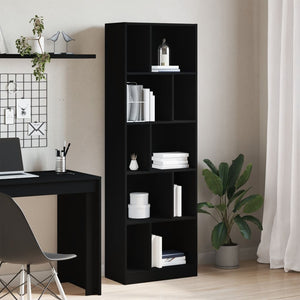 vidaXL Bookcase Black 57x28.5x174 cm Engineered Wood