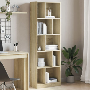 vidaXL Bookcase Sonoma Oak 57x28.5x174 cm Engineered Wood