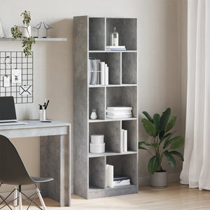 vidaXL Bookcase Concrete Grey 57x28.5x174 cm Engineered Wood