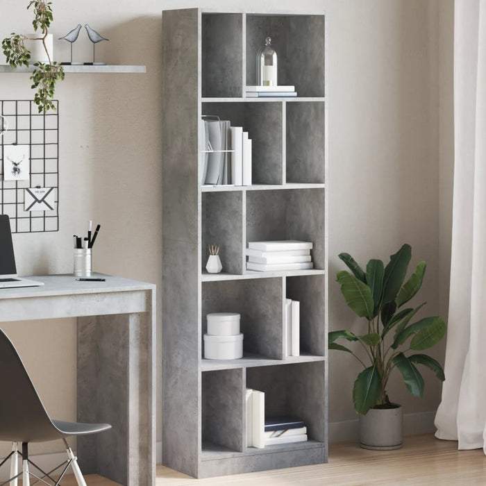 vidaXL Bookcase Concrete Grey 57x28.5x174 cm Engineered Wood