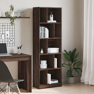 vidaXL Bookcase Brown Oak 57x28.5x174 cm Engineered Wood