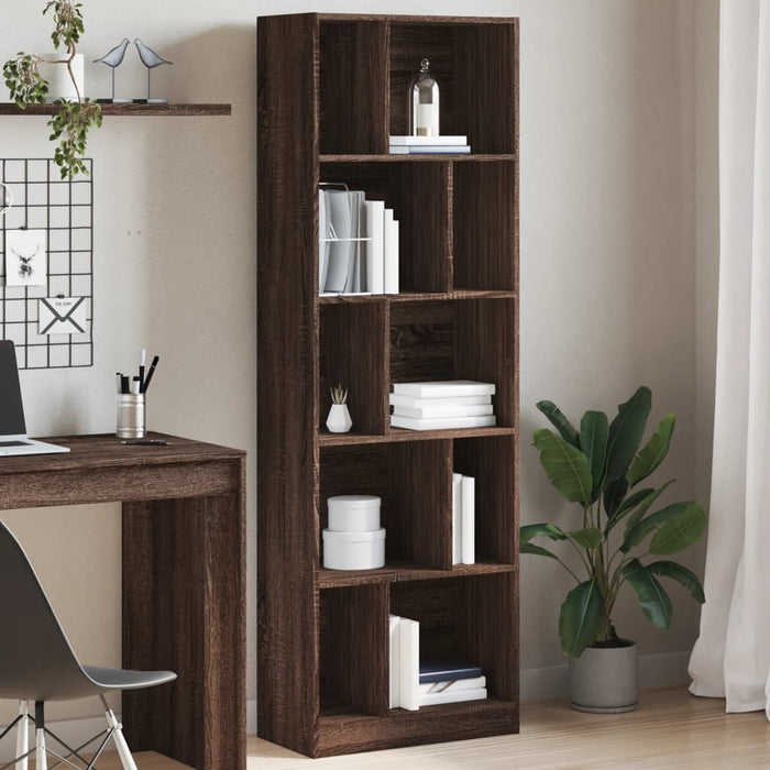 vidaXL Bookcase Brown Oak 57x28.5x174 cm Engineered Wood