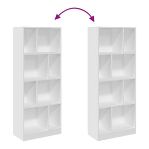 vidaXL Bookcase White 57x28.5x141 cm Engineered Wood