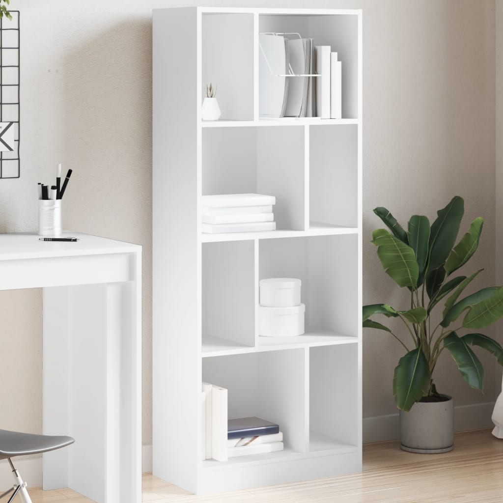 vidaXL Bookcase White 57x28.5x141 cm Engineered Wood