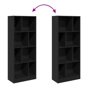 vidaXL Bookcase Black 57x28.5x141 cm Engineered Wood