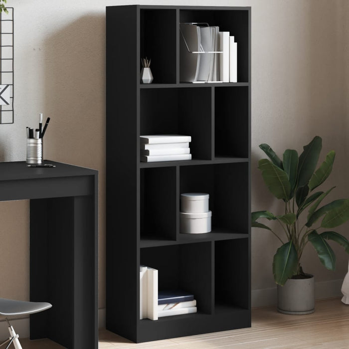 vidaXL Bookcase Black 57x28.5x141 cm Engineered Wood