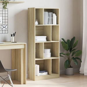 vidaXL Bookcase Sonoma Oak 57x28.5x141 cm Engineered Wood