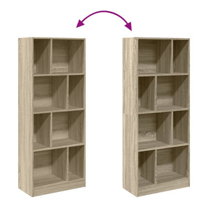 vidaXL Bookcase Sonoma Oak 57x28.5x141 cm Engineered Wood