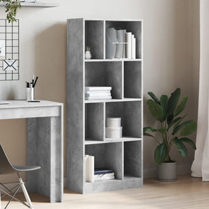 vidaXL Bookcase Concrete Grey 57x28.5x141 cm Engineered Wood