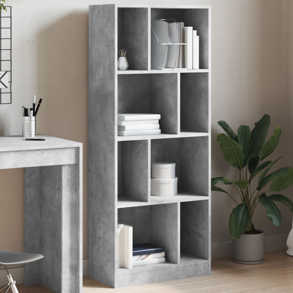 vidaXL Bookcase Concrete Grey 57x28.5x141 cm Engineered Wood