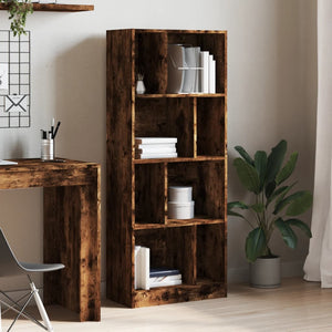 vidaXL Bookcase Smoked Oak 57x28.5x141 cm Engineered Wood