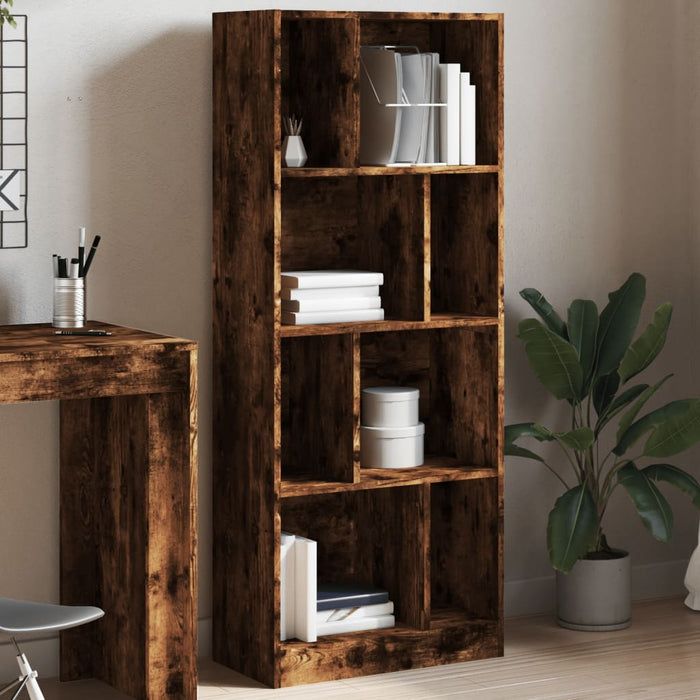 vidaXL Bookcase Smoked Oak 57x28.5x141 cm Engineered Wood