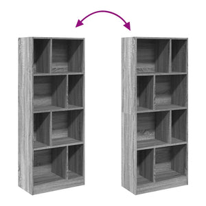 vidaXL Bookcase Grey Sonoma 57x28.5x141 cm Engineered Wood