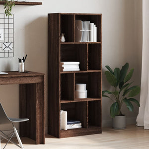 vidaXL Bookcase Brown Oak 57x28.5x141 cm Engineered Wood