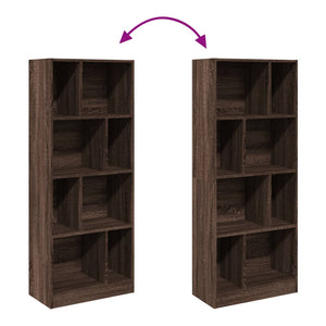 vidaXL Bookcase Brown Oak 57x28.5x141 cm Engineered Wood