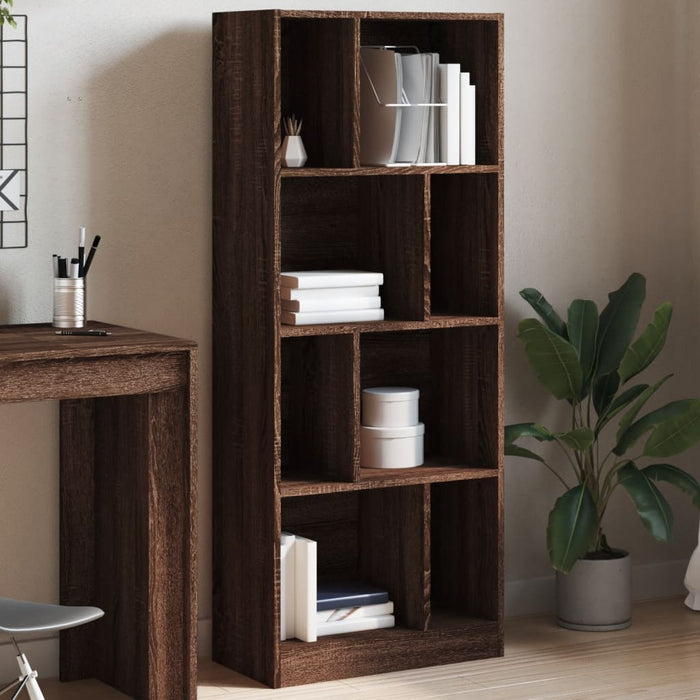 vidaXL Bookcase Brown Oak 57x28.5x141 cm Engineered Wood