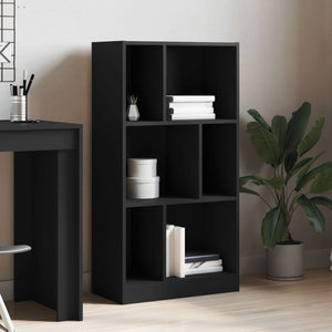 vidaXL Bookcase Black 57x28.5x107.5 cm Engineered Wood