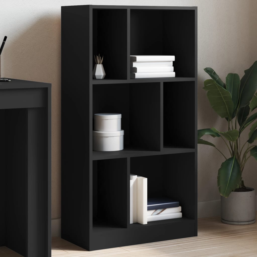 vidaXL Bookcase Black 57x28.5x107.5 cm Engineered Wood