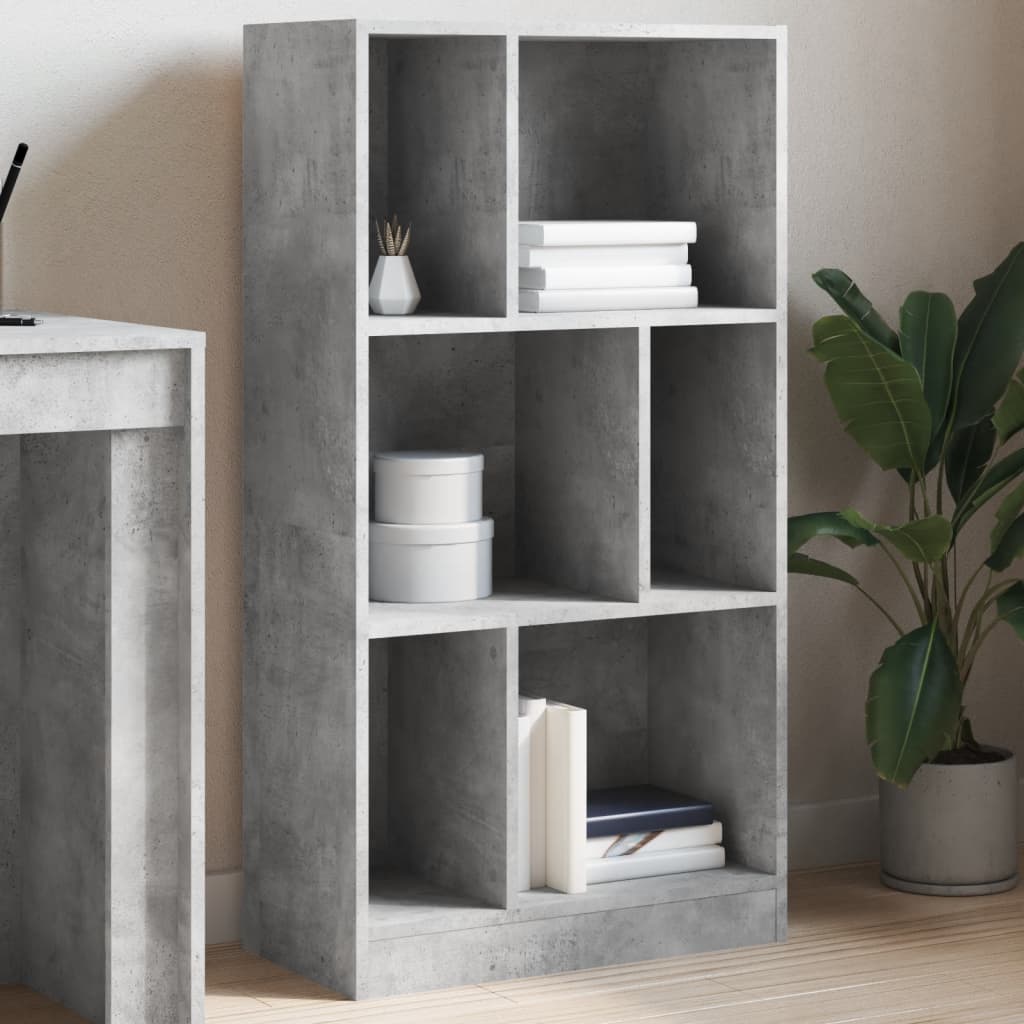 vidaXL Bookcase Concrete Grey 57x28.5x107.5 cm Engineered Wood