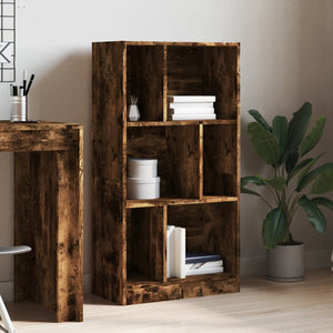 vidaXL Bookcase Smoked Oak 57x28.5x107.5 cm Engineered Wood