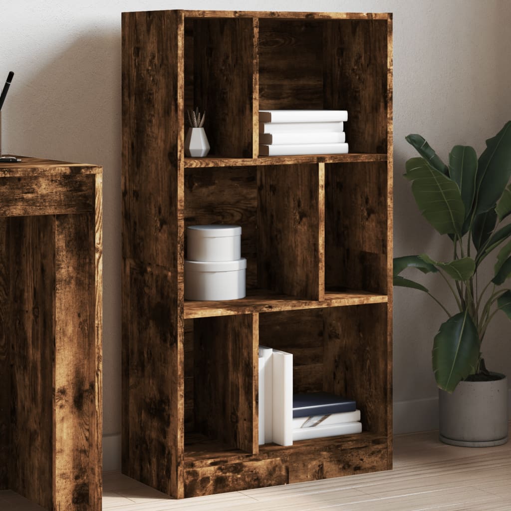 vidaXL Bookcase Smoked Oak 57x28.5x107.5 cm Engineered Wood