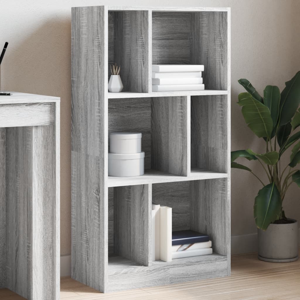 vidaXL Bookcase Grey Sonoma 57x28.5x107.5 cm Engineered Wood