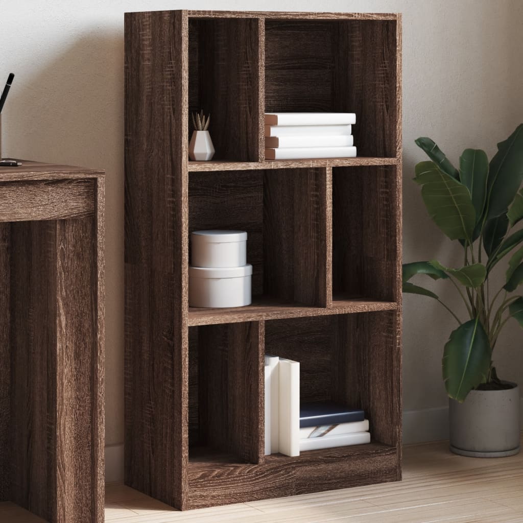 vidaXL Bookcase Brown Oak 57x28.5x107.5 cm Engineered Wood