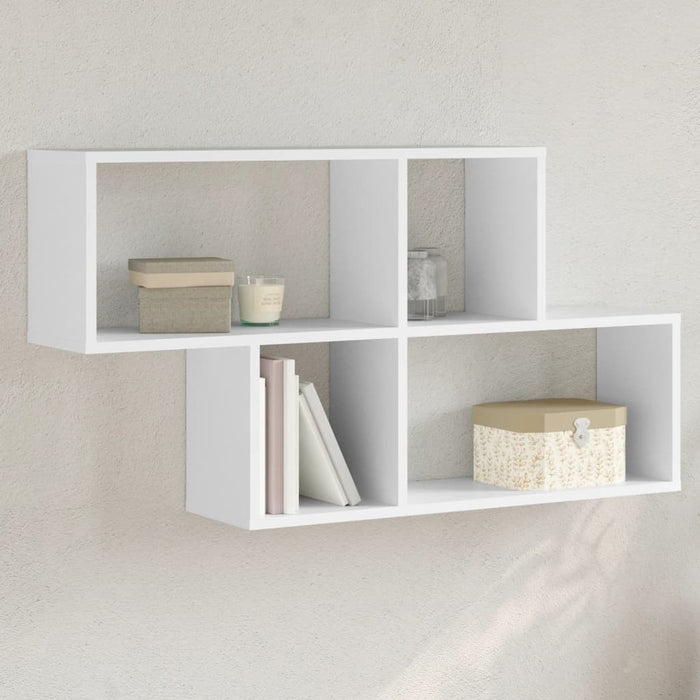 vidaXL Wall Shelf White 100x20x53 cm Engineered Wood