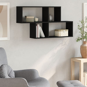 vidaXL Wall Shelf Black 100x20x53 cm Engineered Wood