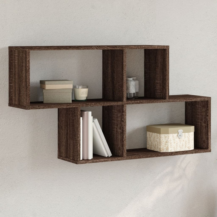 vidaXL Wall Shelf Brown Oak 100x20x53 cm Engineered Wood