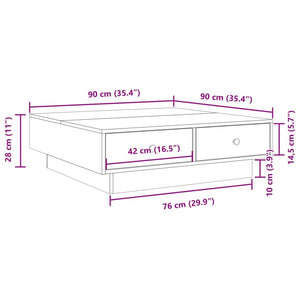 vidaXL Coffee Table White 90x90x28 cm Engineered Wood