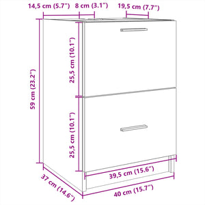 vidaXL Sink Cabinet Brown Oak 40x37x59 cm Engineered Wood