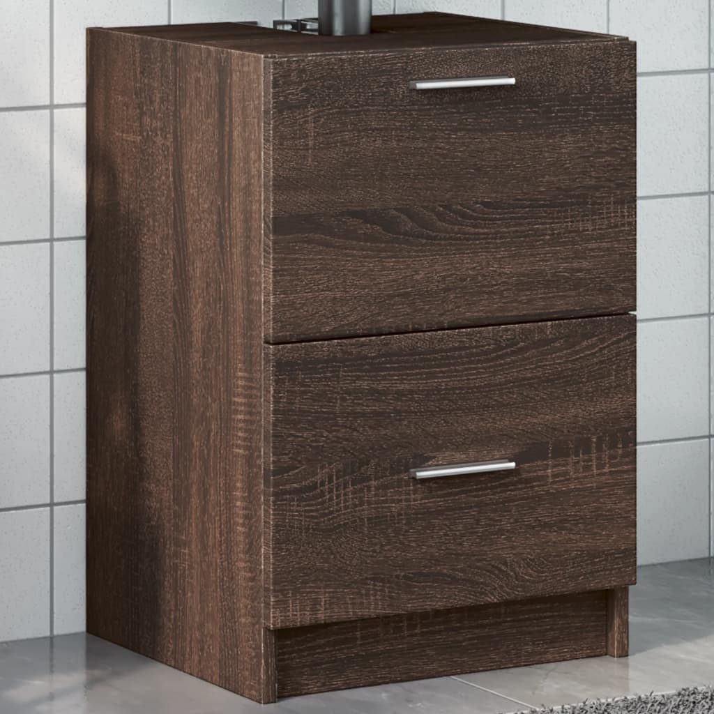 vidaXL Sink Cabinet Brown Oak 40x37x59 cm Engineered Wood