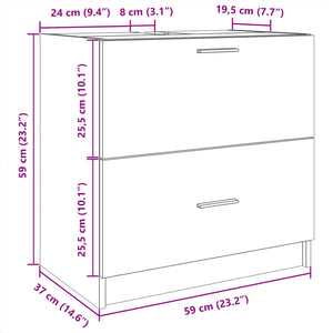 vidaXL Sink Cabinet Brown Oak 59x37x59 cm Engineered Wood