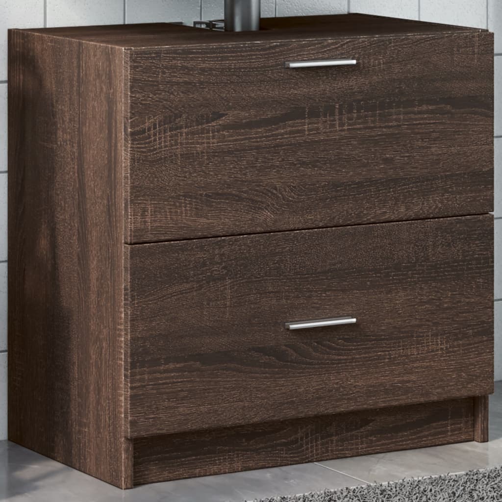 vidaXL Sink Cabinet Brown Oak 59x37x59 cm Engineered Wood