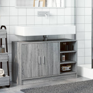 vidaXL Sink Cabinet Grey Sonoma 90x29x55 cm Engineered Wood