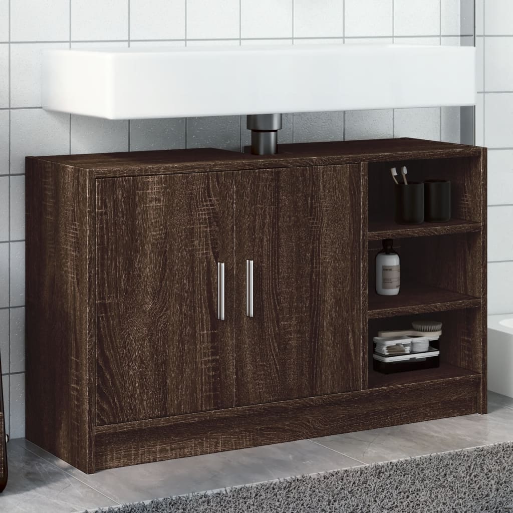 vidaXL Sink Cabinet Brown Oak 90x29x55 cm Engineered Wood