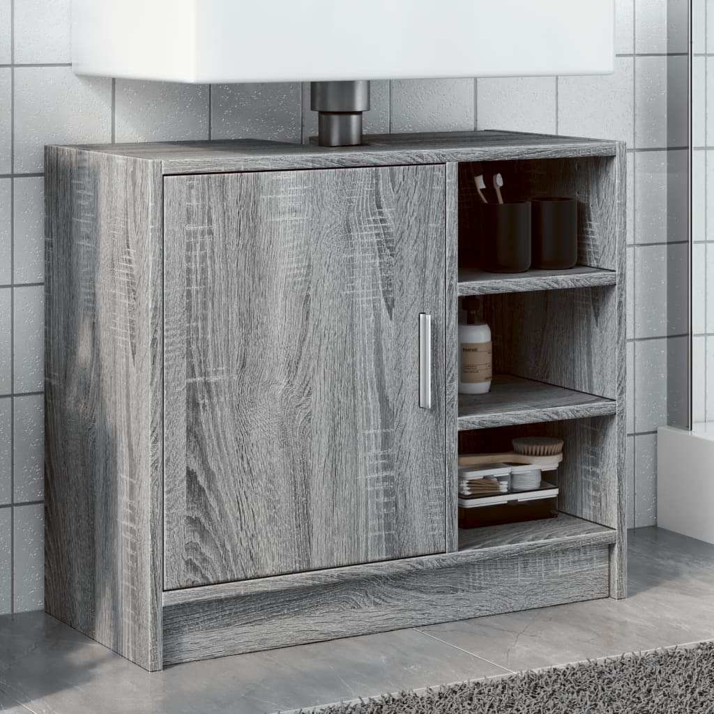 vidaXL Sink Cabinet Grey Sonoma 63x29x55 cm Engineered Wood