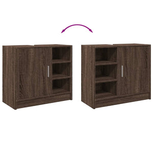 vidaXL Sink Cabinet Brown Oak 63x29x55 cm Engineered Wood