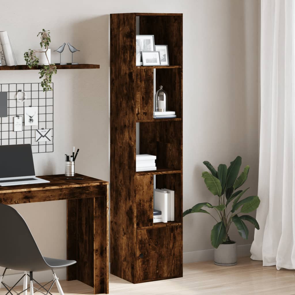 vidaXL Bookcase Smoked Oak 40x36x189 cm Engineered Wood