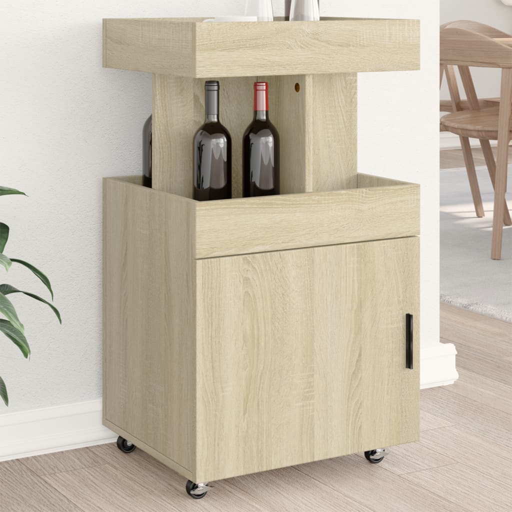 vidaXL Bar Cart Sonoma Oak 50x41x89 cm Engineered Wood