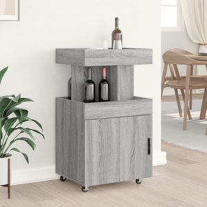 vidaXL Bar Cart Grey Sonoma 50x41x89 cm Engineered Wood